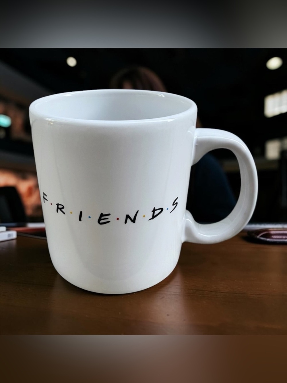 FRIENDS White Ceramic Mug with Multicolor Logo